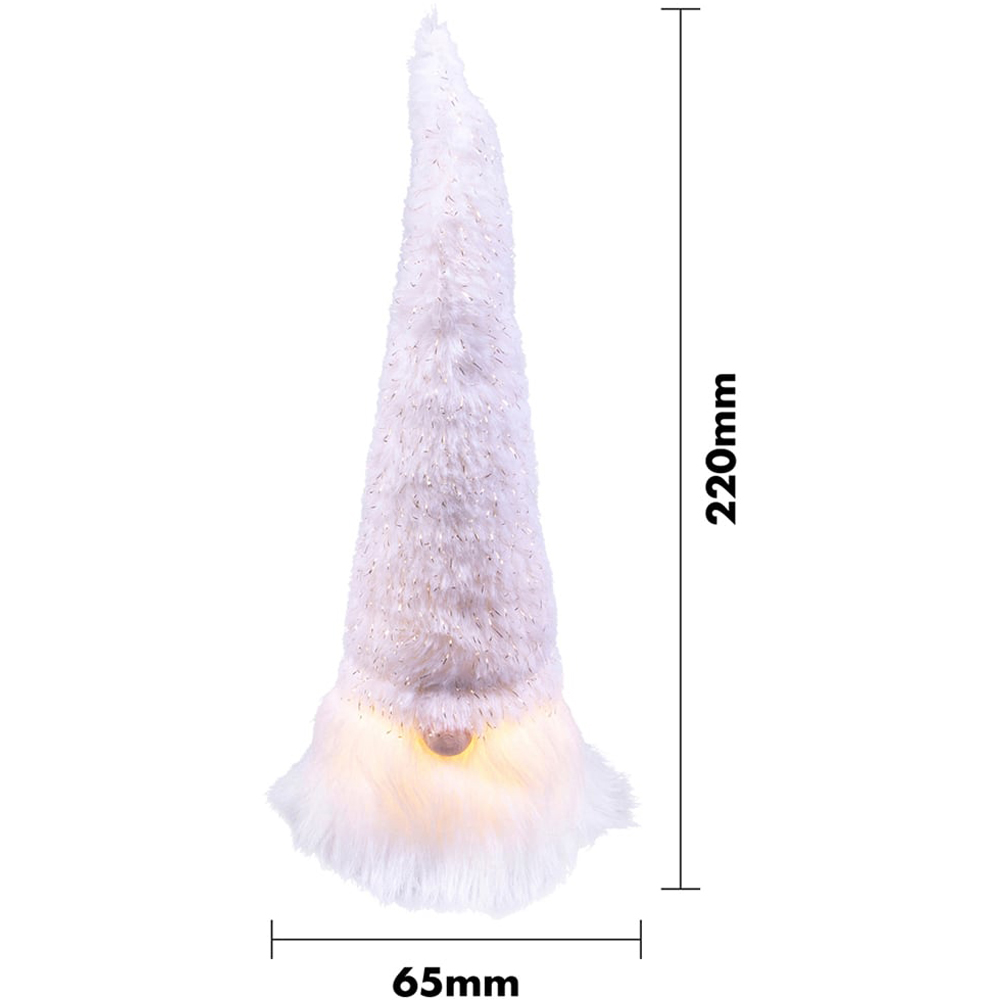 St Helens White Light Up Gonk Christmas Decoration 22cm Image 4