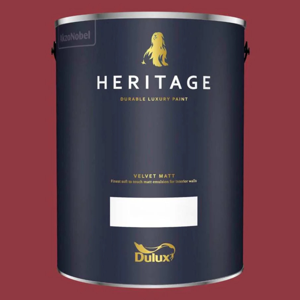 Dulux Heritage Walls and Ceilings Pugin Red Velvet Matt Emulsion Paint 5L Image 2
