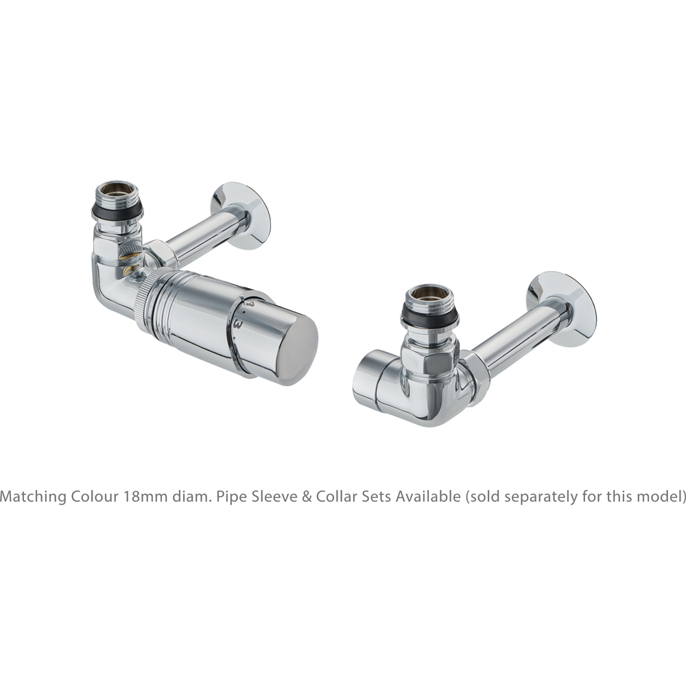 Terma Cylindrical Chrome 3-Axis Thermostatic Radiator Valve and Lockshield Set Image 6