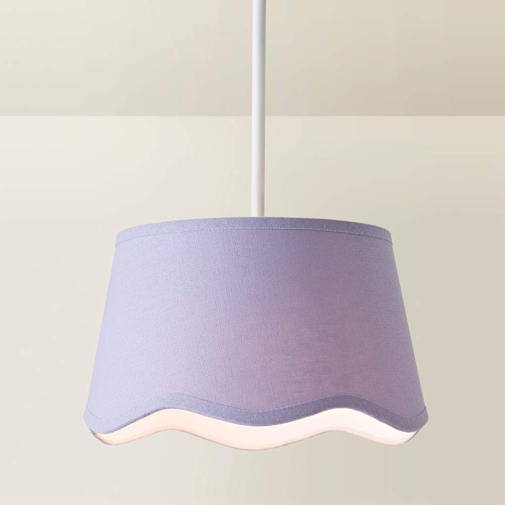 ValueLights Mabel Lilac Linen Scallop Edge Small Lamp Shade Image 4