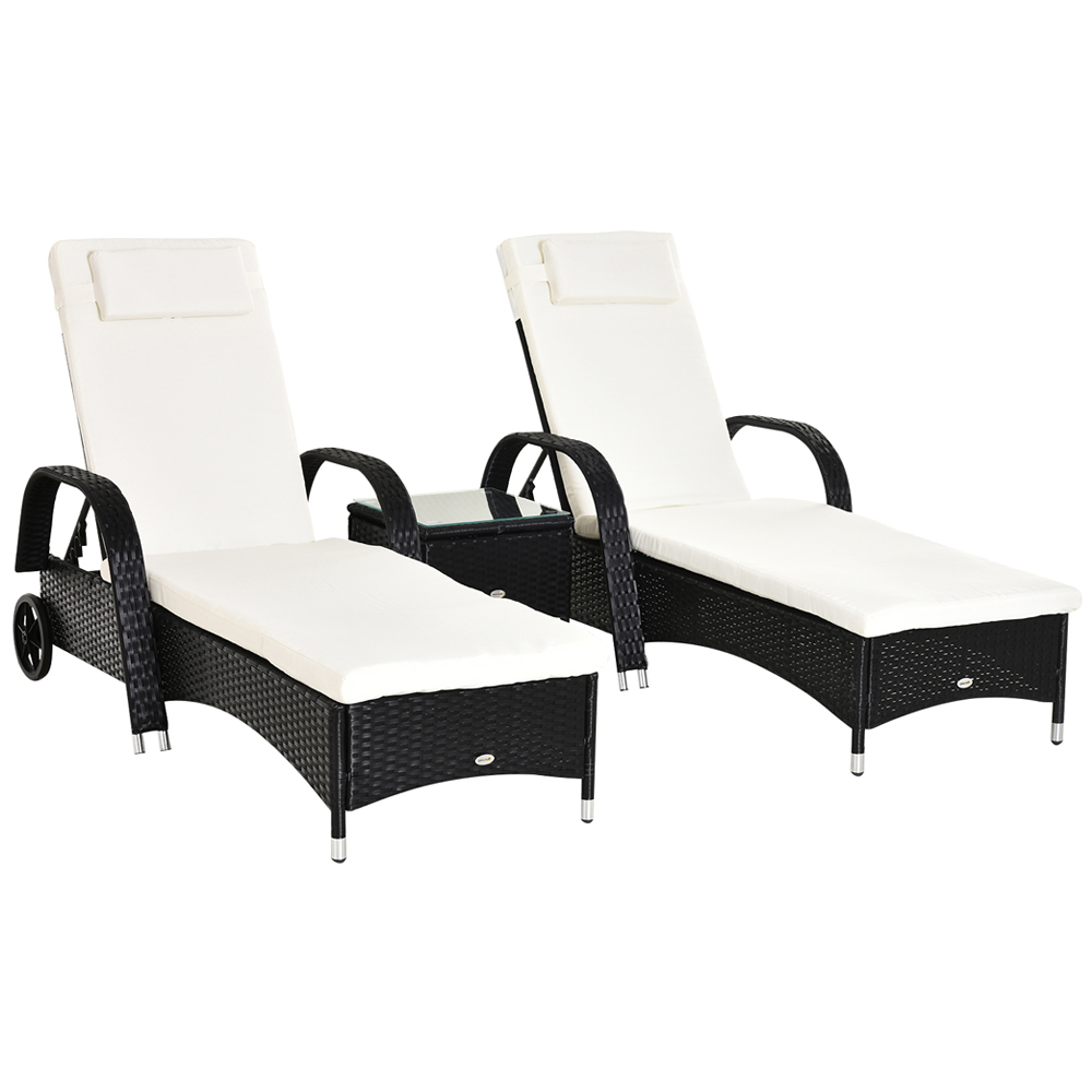 Outsunny Rattan Hammock Table Set Black Image 2