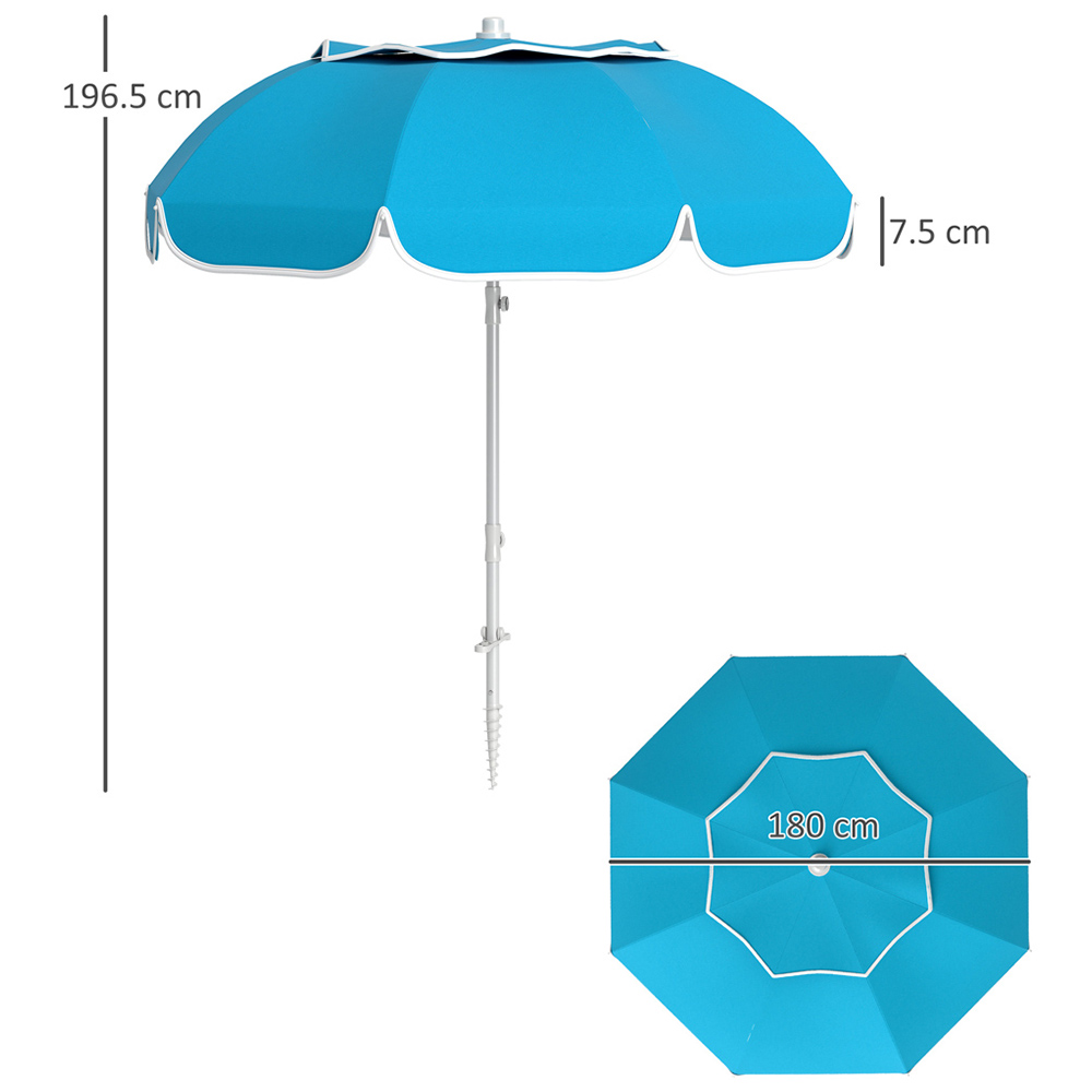 Outsunny Blue Tilting Portable Parasol 1.8m Image 9