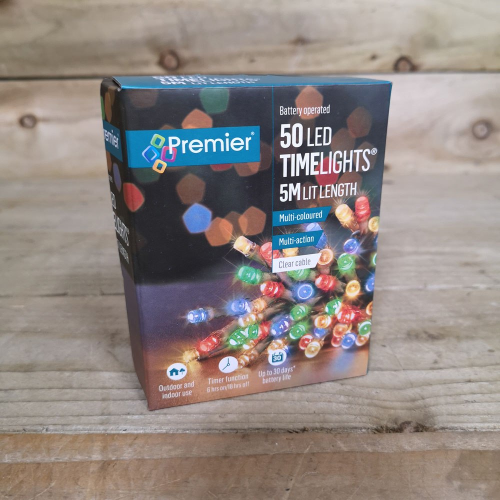 Premier TimeLights 50 Multicolour LED Multi-Function Christmas String Light 5m Image 6