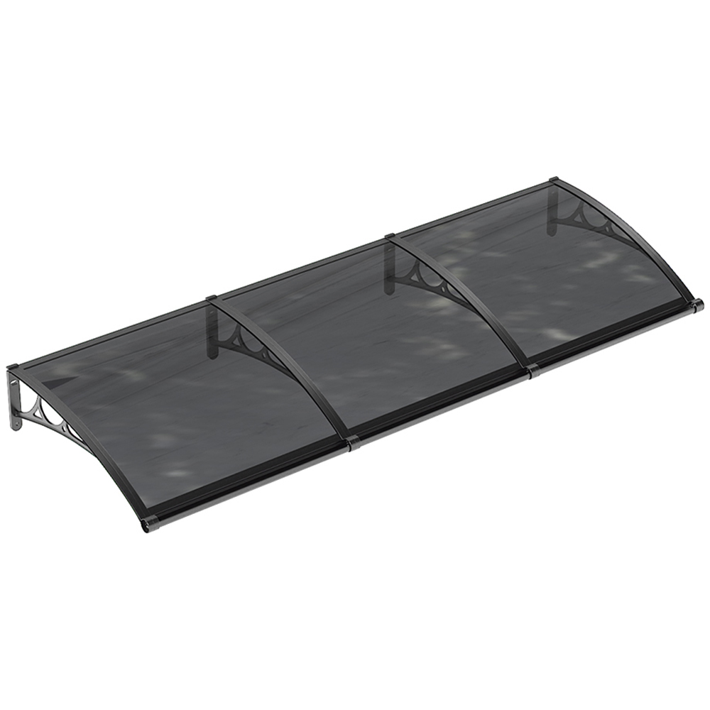 Living and Home Dark Grey Curved Door and Window Canopy 2.4 x 0.8m Image 2