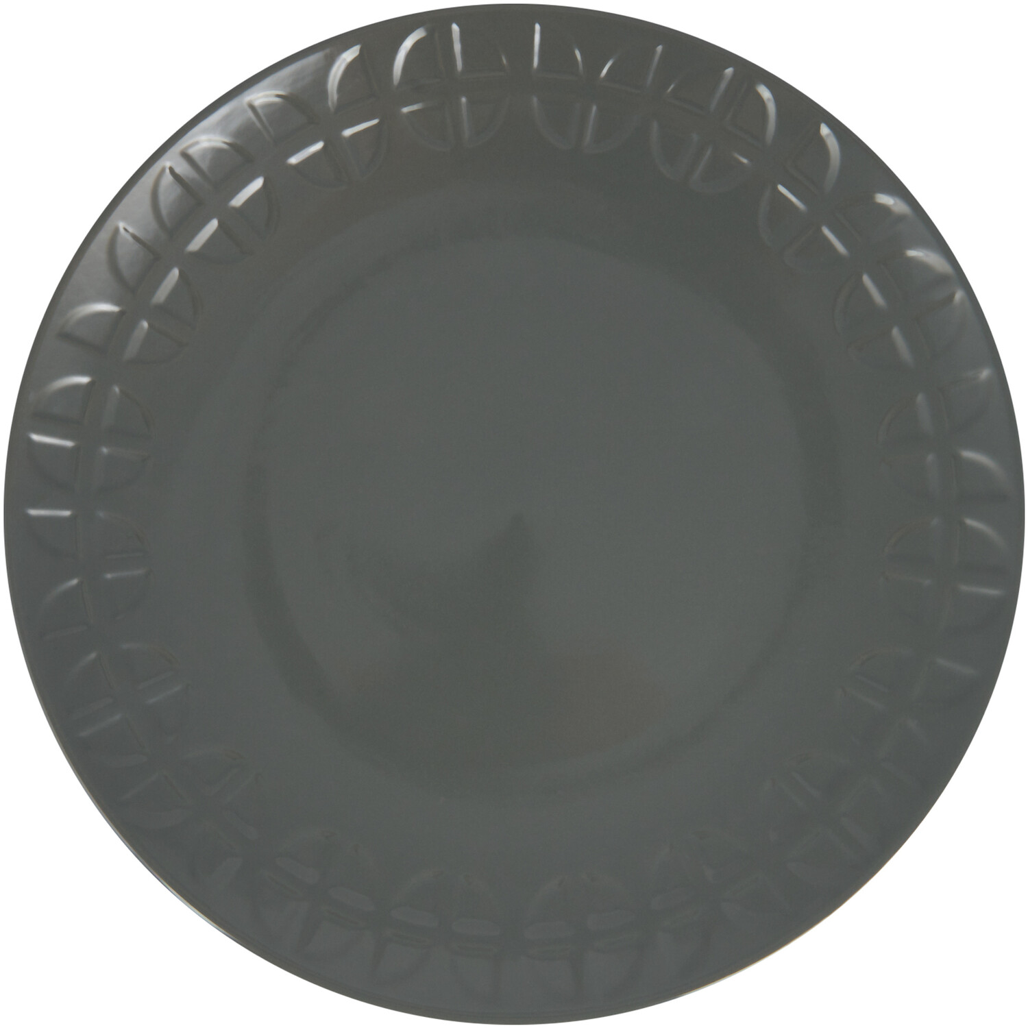 12-Piece Geo Debossed Dinner Set - Grey Image 5