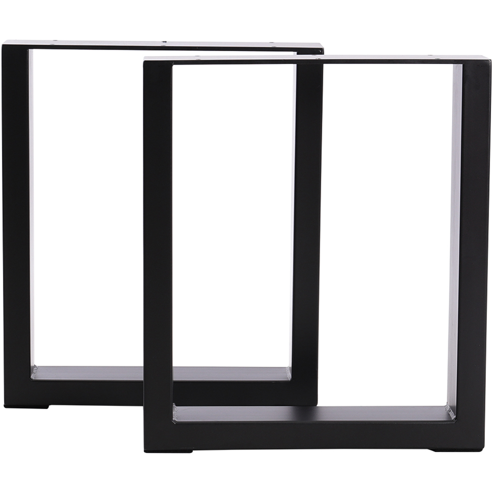 Living and Home 2 Pack Black Industrial Heavy Duty Rectangular Iron Table Legs 35 x 40cm Image 2