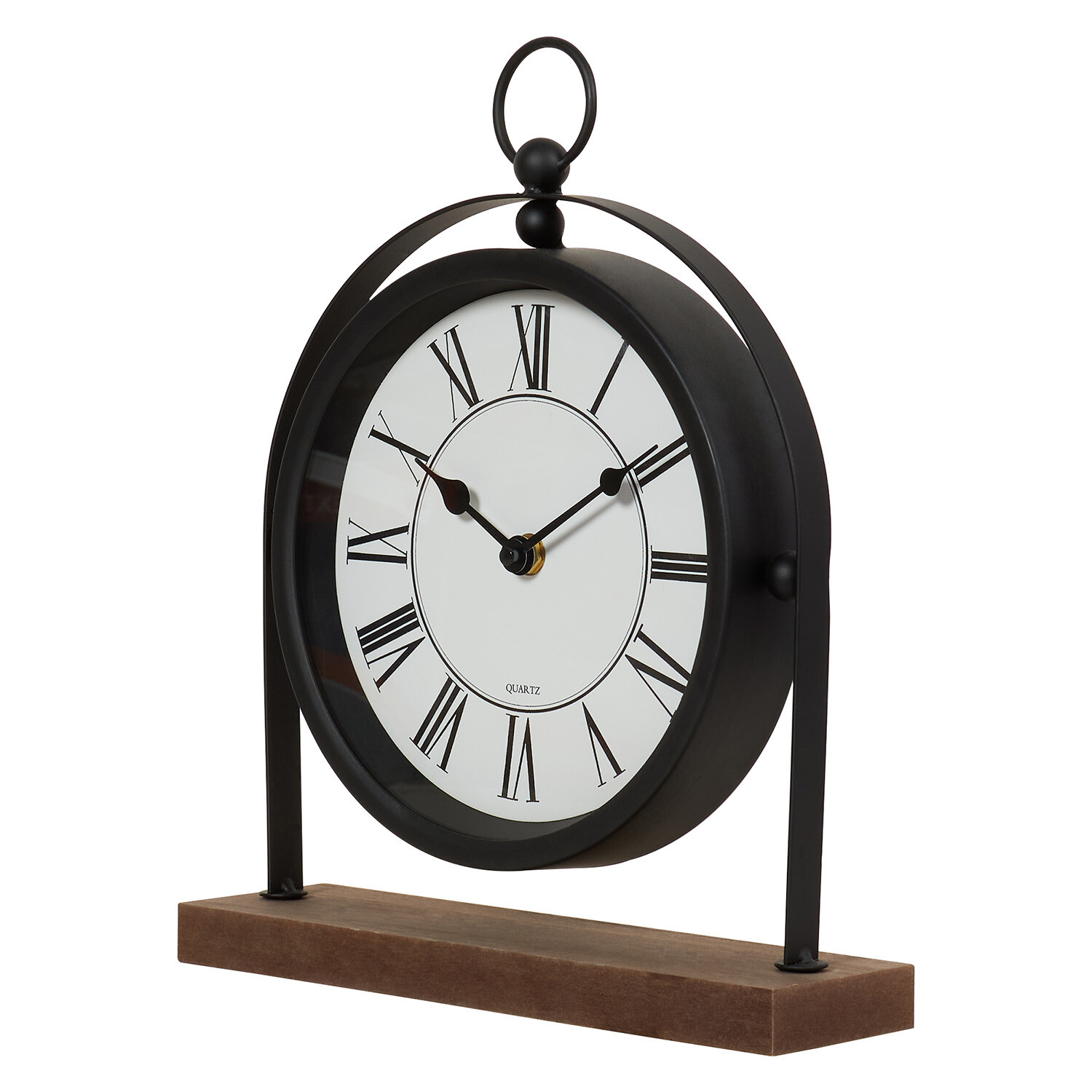 Wooden Mantle Clock - Black Image 2