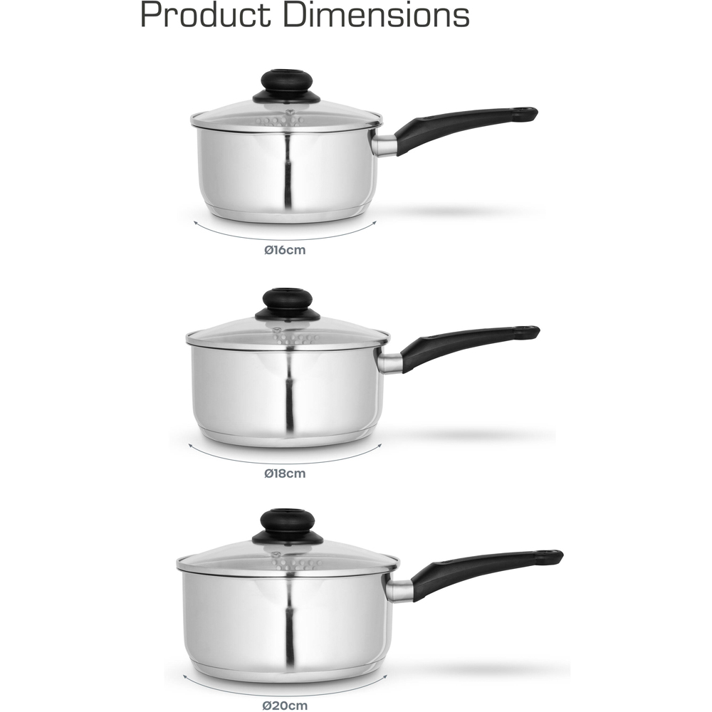 Swan Townhouse 3 Piece Stainless Steel Saucepan Set Image 9