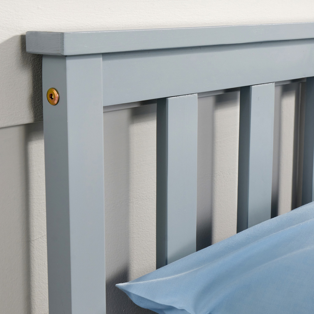 Home Source Florida Single Grey Wooden Bed Frame Image 4