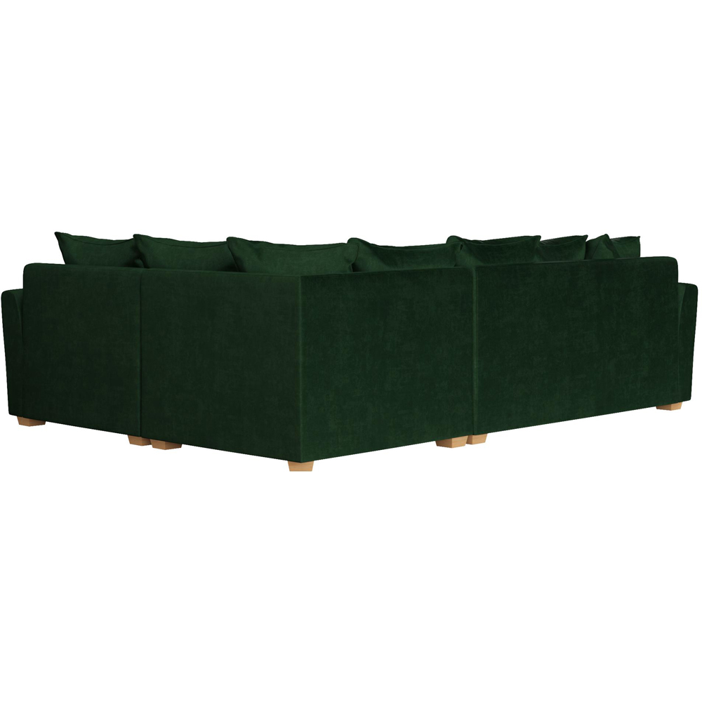 Wendleberry 3 Seater Forest Green Plush Velvet Scatter Back Right Hand Corner Sofa Image 4