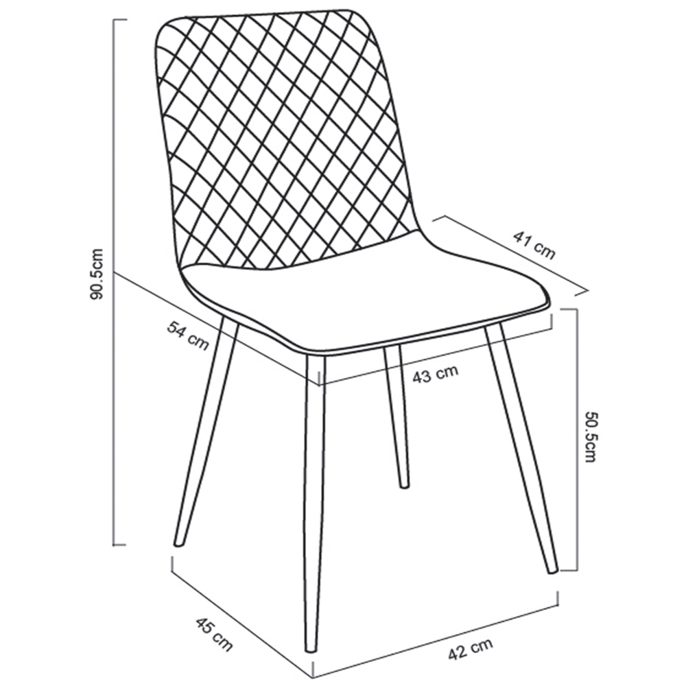 Lexi Set of 4 Light Blue Velvet Fabric Dining Chairs Image 9