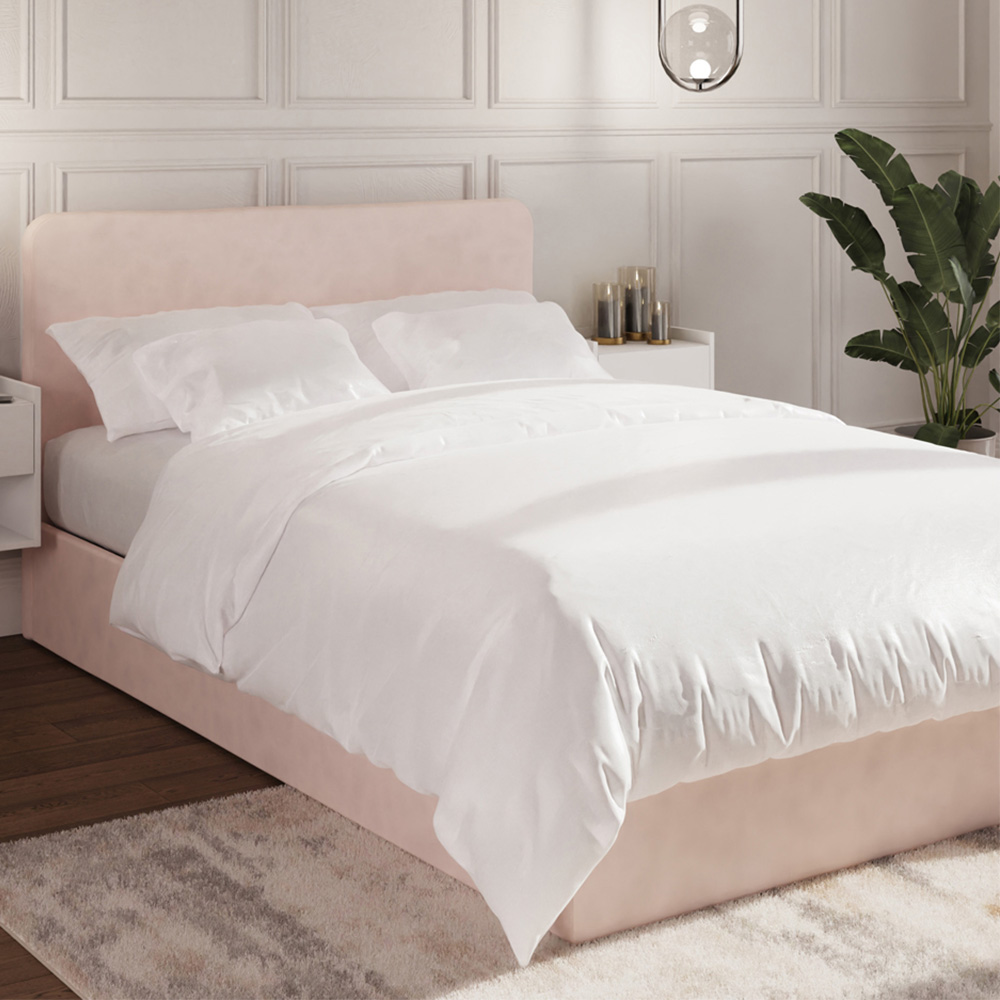 GFW Chiswick Small Double Soft Pink Ottoman Bed with SC Pocket Sprung Mattress Image 1