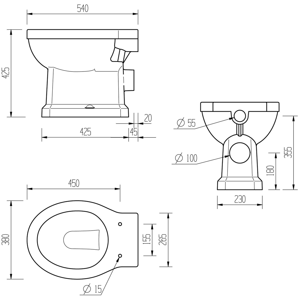 Bathstore Pelosa Low Level WC and Standard Soft Close Seat with Dual Flush Image 7