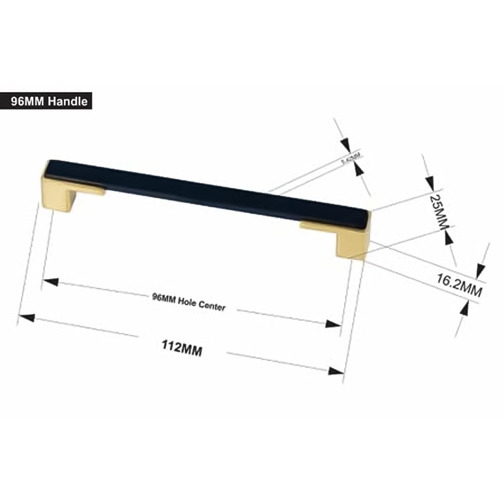 Golden Grace Black and Gold Finish Gamma Cabinet Cupboard Pull Handle 96mm Image 2