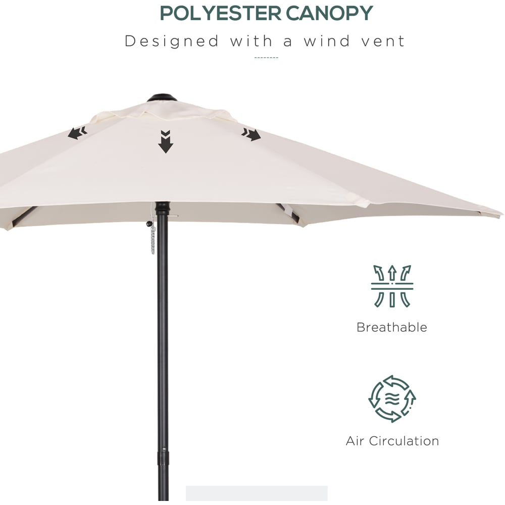 Outsunny Cream White Patio Parasol 2m Image 6