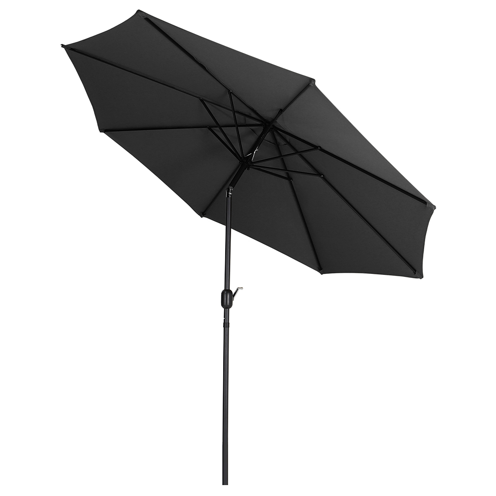 Living and Home Black Round Crank Tilt Parasol 3m Image 3