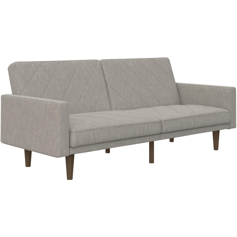 Dorel Paxson 3 Seater Linen Light Grey Sofa Bed with Wooden Feet | Homebase