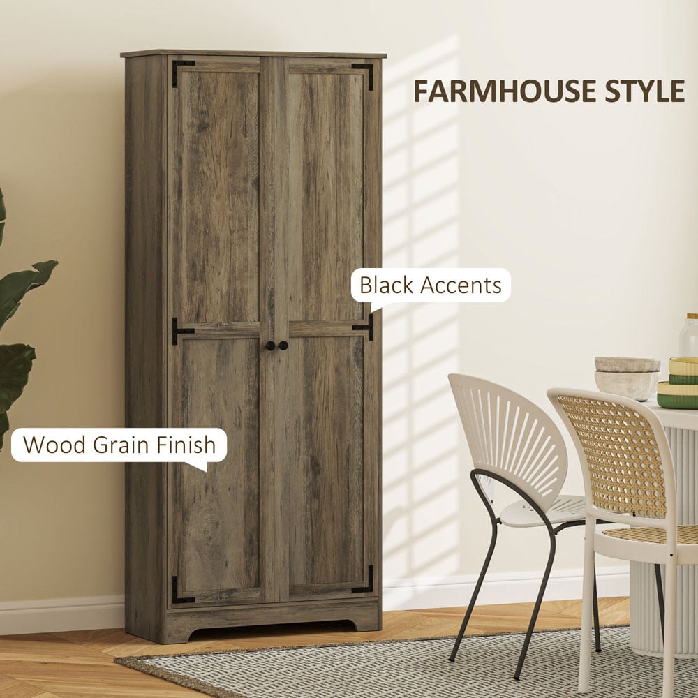 Portland 2 Door Grey Wooden Kitchen Cabinet Image 8