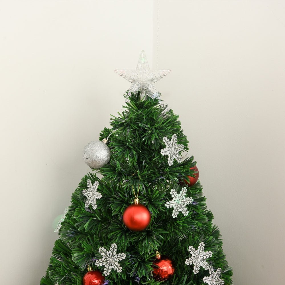 Everglow Fibre Optic Green Christmas Tree with Snowflakes 3ft Image 3