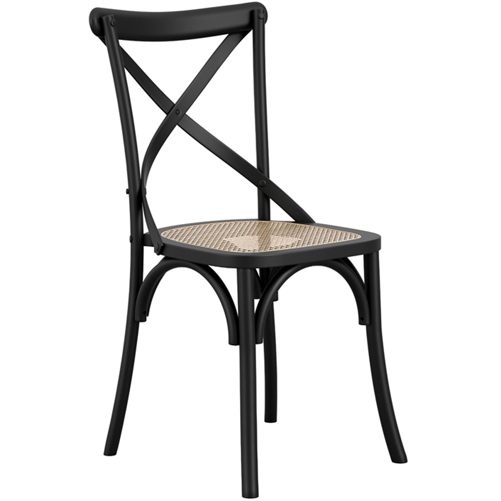 Fitzroy Set of 2 Black Cane Dining Chair Image 2