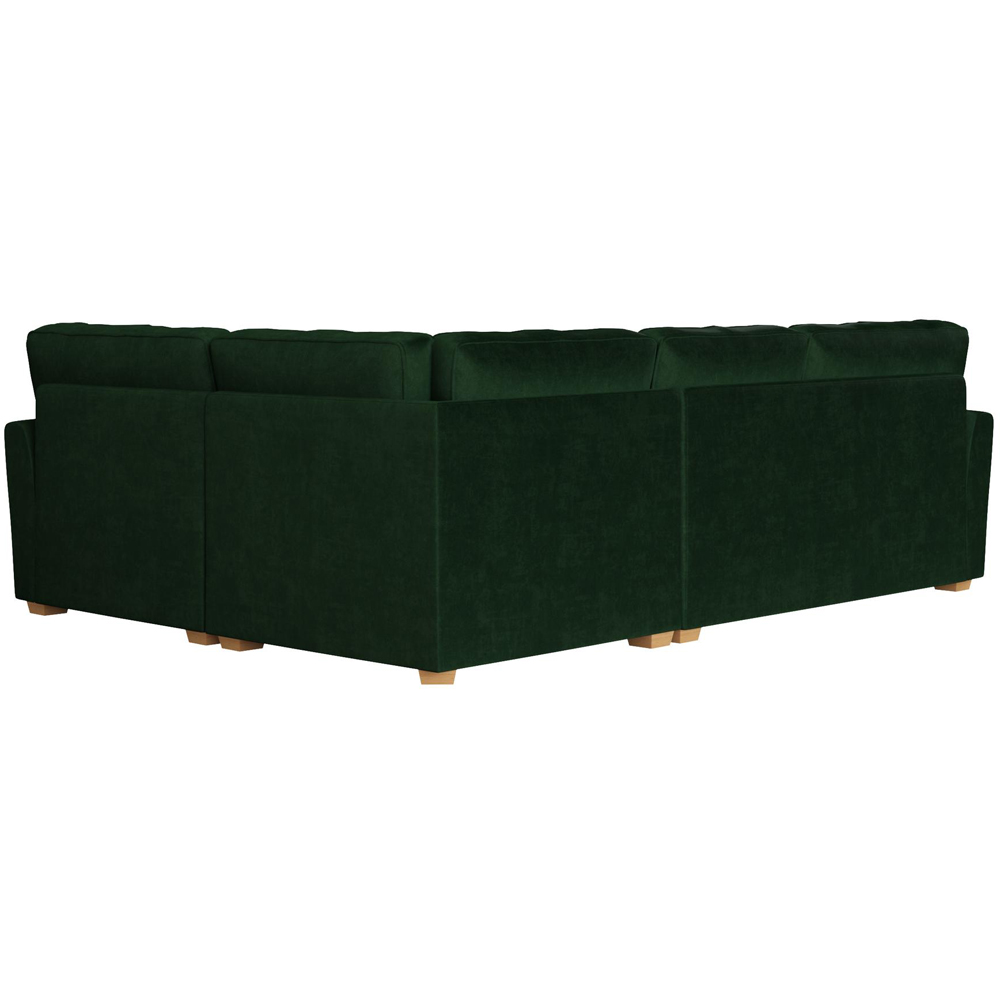 Wendleberry 3 Seater Forest Green Plush Velvet Fixed Back Right Hand Corner Sofa Image 4