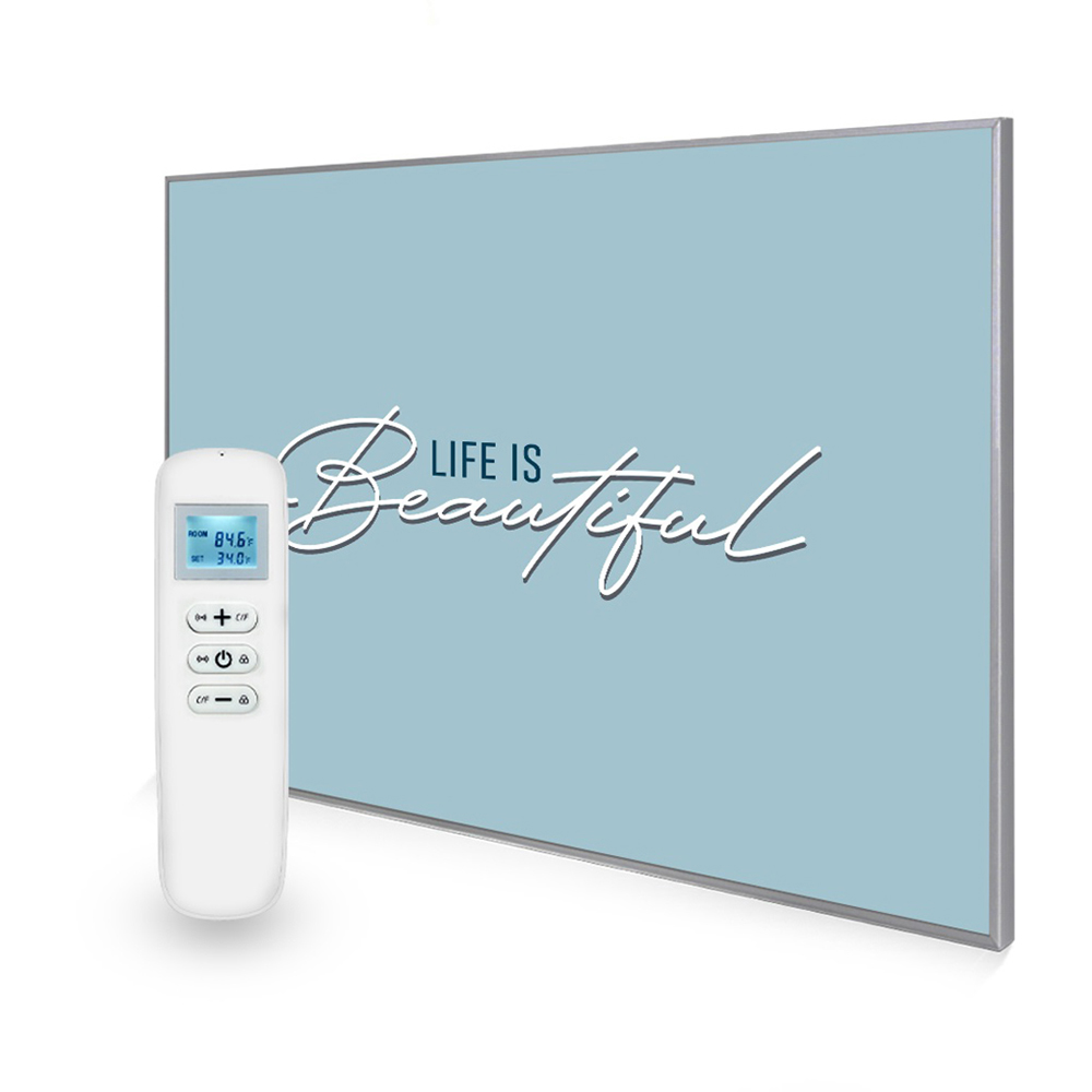 Mirrorstone Nexus Life Is Beautiful Quote Wi-Fi Infrared Heating Panel 1200W 995 x 1195mm Image 2