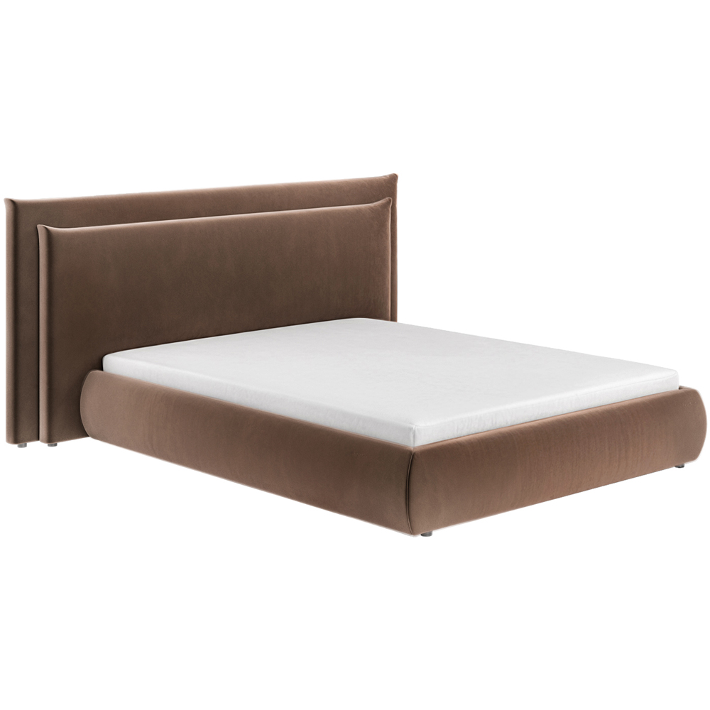 Solace+Co Sigrid King Size Chocolate Velvet Ottoman Storage Bed Image 2