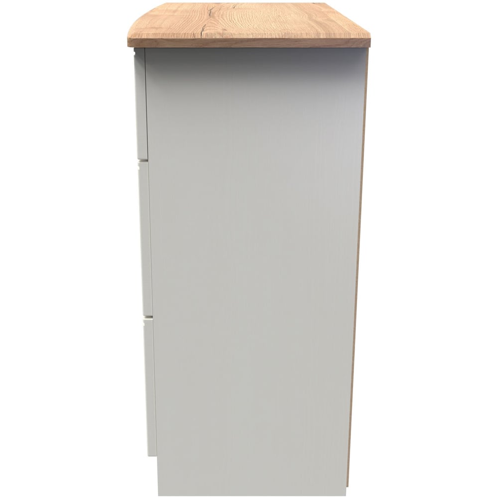 Crowndale Victoria 3 Drawer Cream Ash and Oak Deep Chest of Drawer Image 3