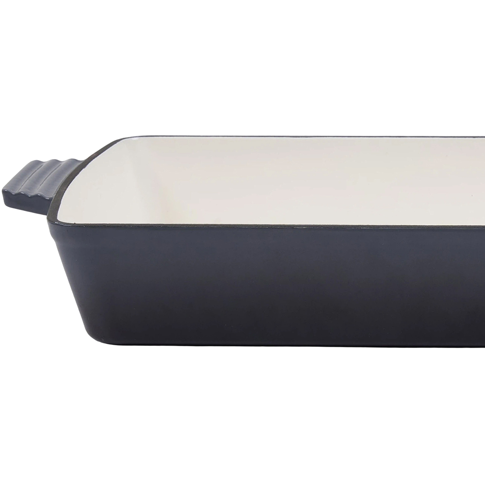Living and Home 3.7L Grey Enamelled Cast Iron Rectangular Baking Dish Image 5