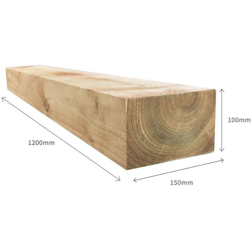 Snowdon Timber Garden Treated Wooden Sleeper 150mm x 1.2m 50 Pack Image 5