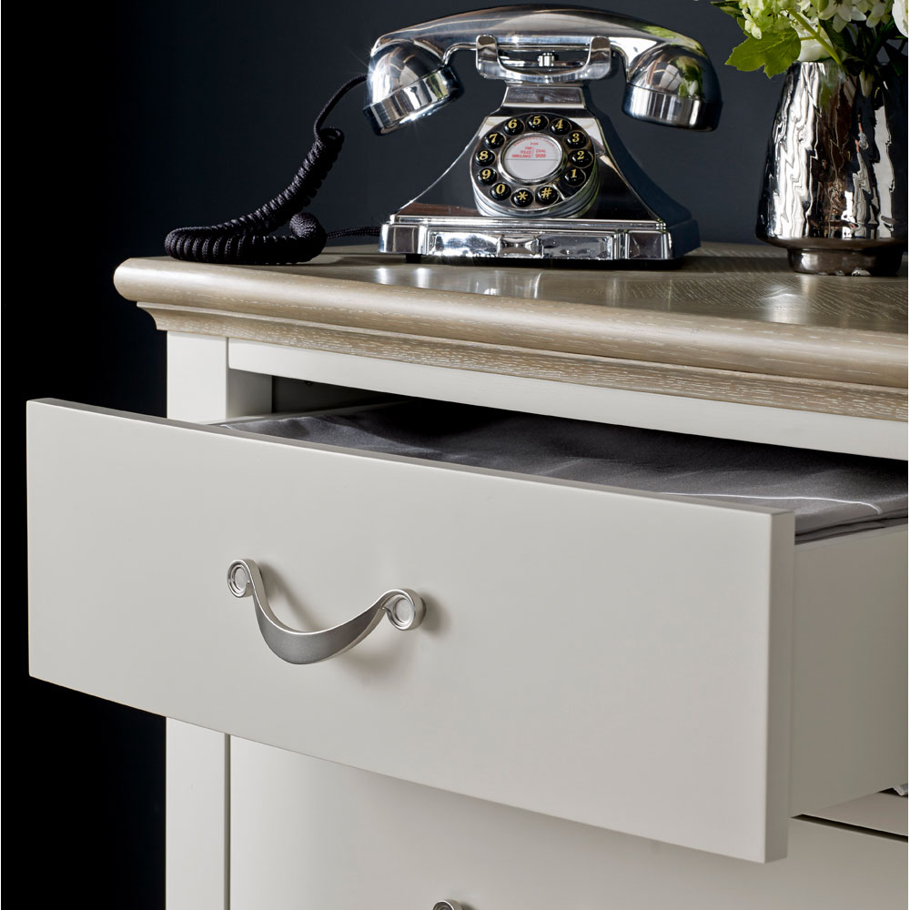 Bentley Designs Montreux 6 Drawer Grey Washed Oak and Soft Grey Wide Chest of Drawers Image 5
