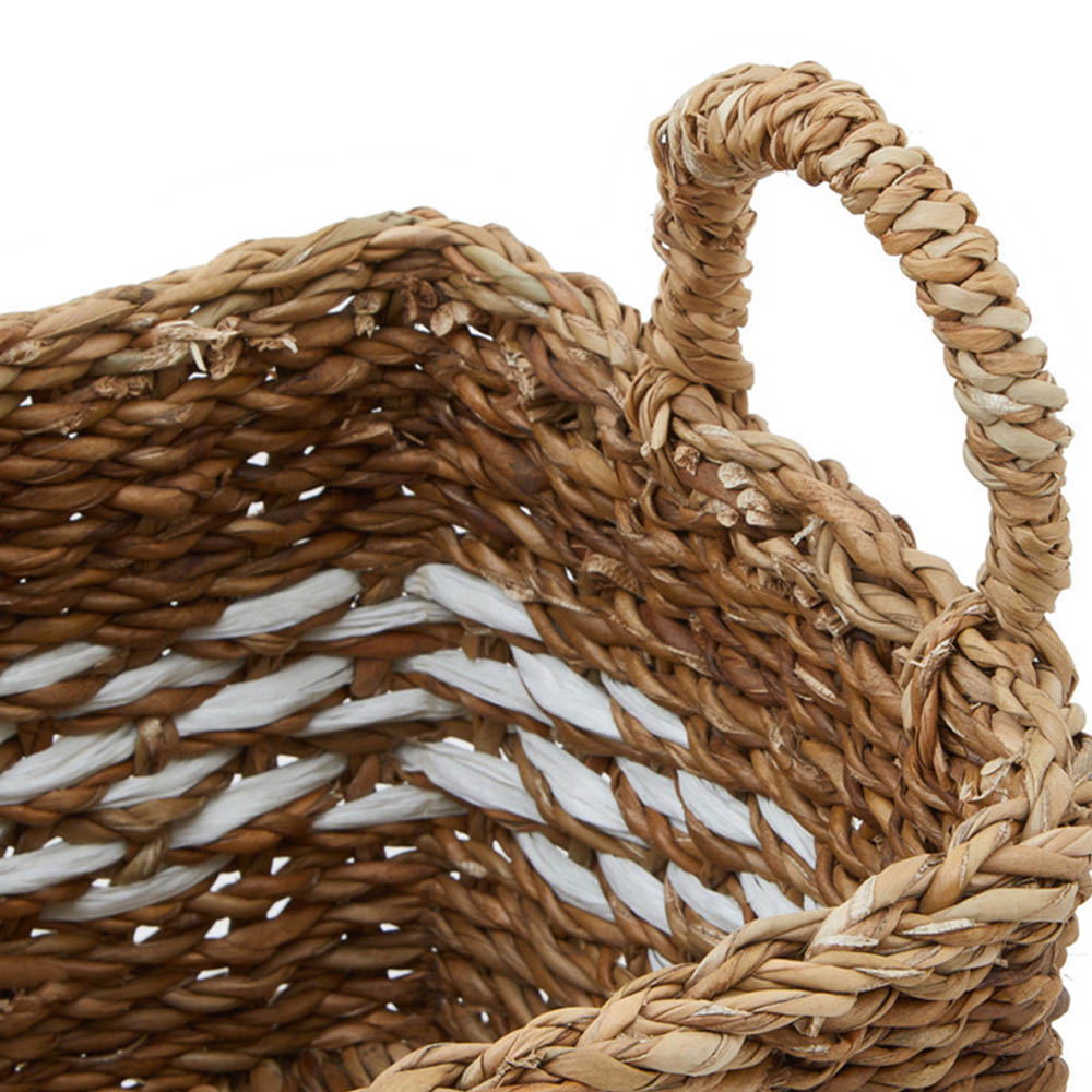 Premier Housewares Natural and Black Square Seagrass Basket 2 Pack Image 7