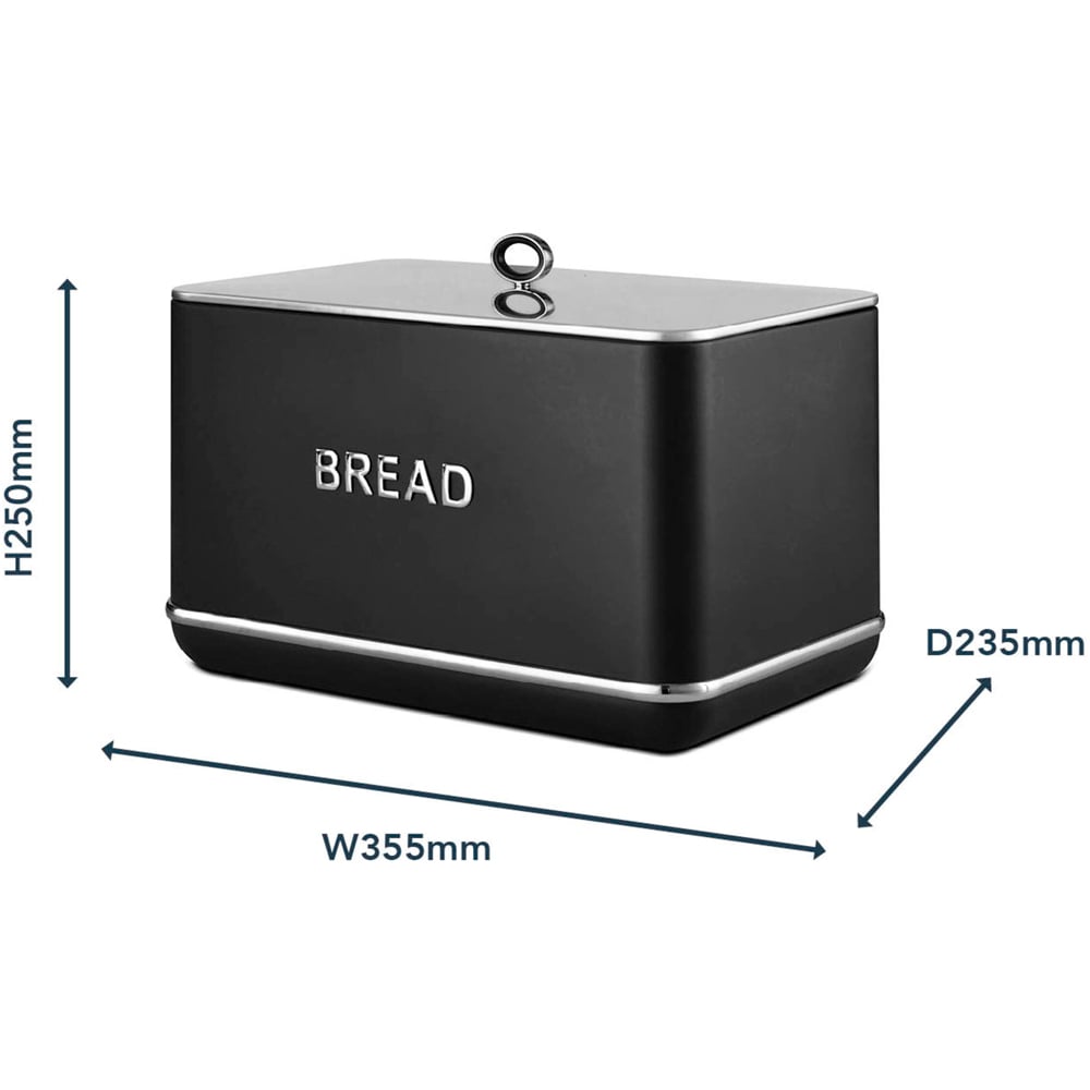 Tower Renaissance 16L Black and Chrome Bread Bin Image 9