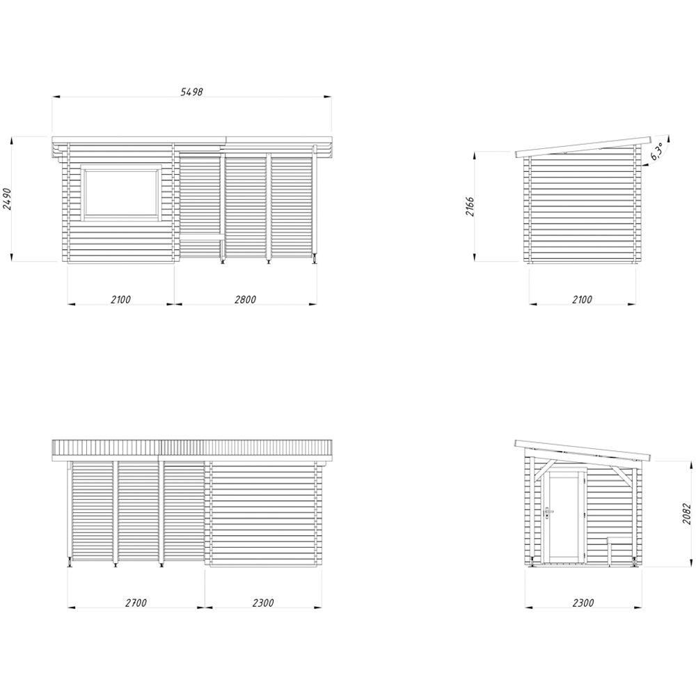 Palmako Sanna 17.3 x 7.5ft Pent Outdoor Sauna Image 9