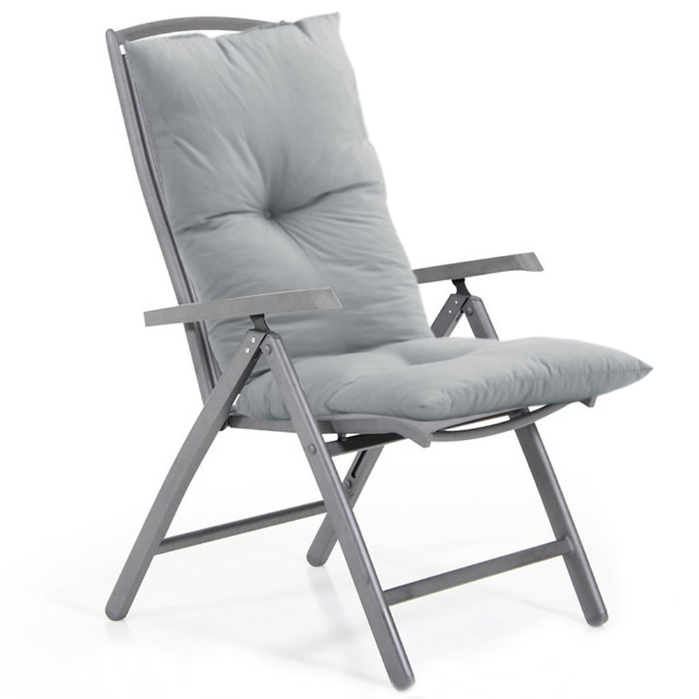 Living and Home Light Grey Cotton Garden Chair Cushion 40 x 120cm Image 4