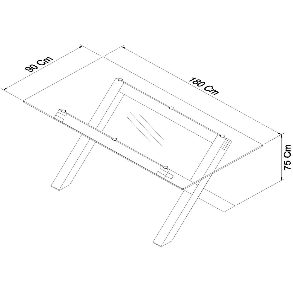 Bentley Designs Turin 6 Seater Light Oak Glass Top Dining Table Image 5