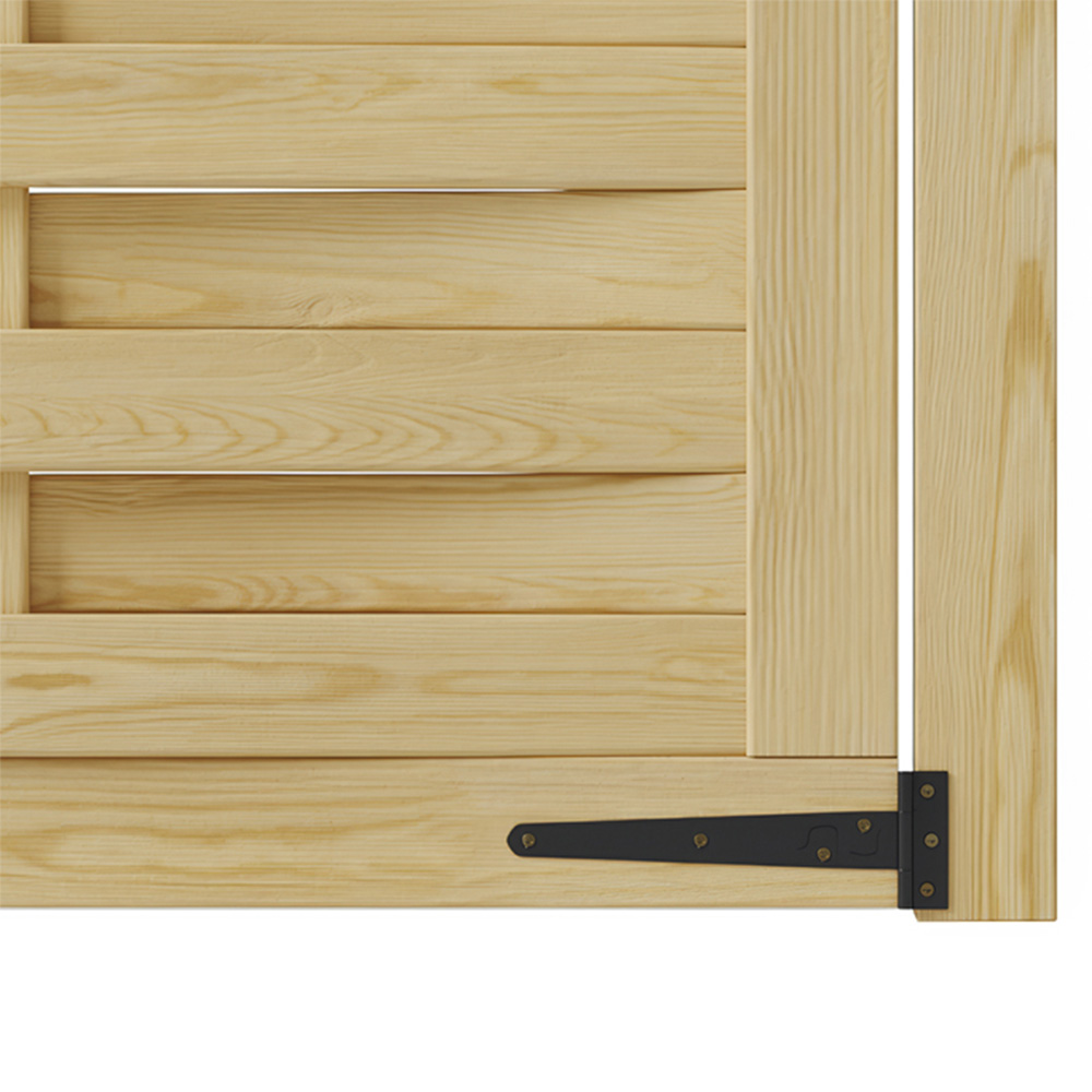 Living and Home Lattice Top Wooden Garden Gate with Door Latch 70.8 x 35.4 inch Image 6