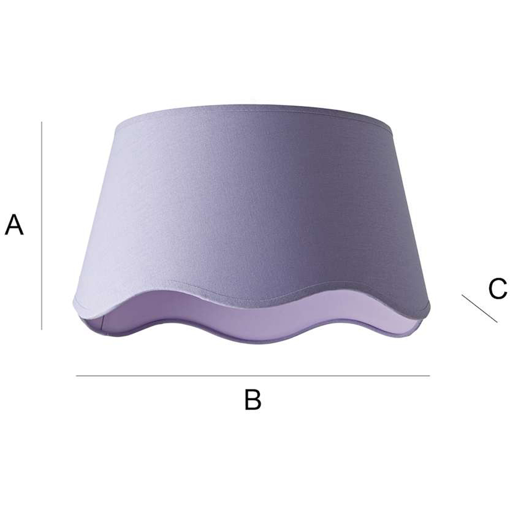 ValueLights Mabel Lilac Linen Scallop Edge Large Lamp Shade Image 7