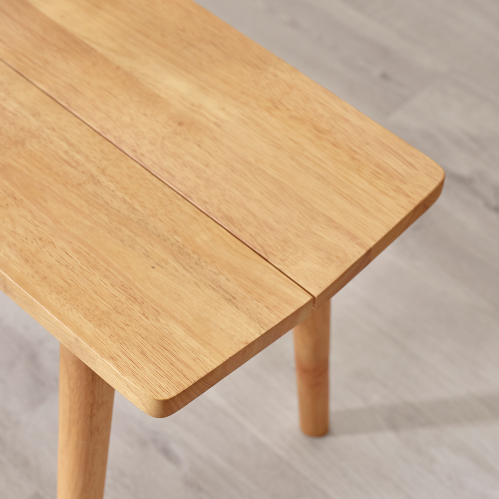 Furniturebox Lymington 3 Seater Oak Effect Solid Wood Dining Bench Image 2