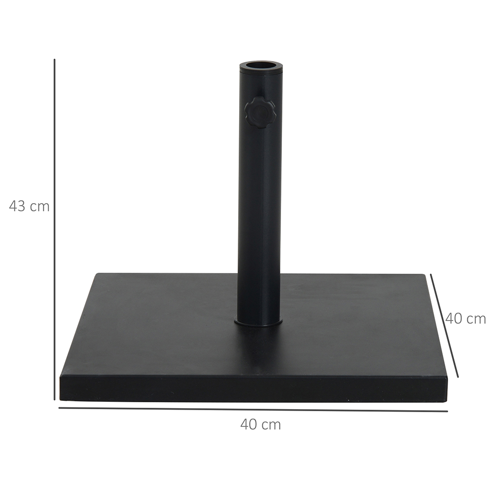 Outsunny 11kg Cement Parasol Base Black Image 7