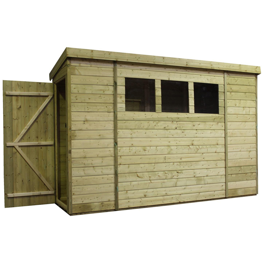 Empire Sheds 2600 12 x 3ft Side Panel Door Tongue and Groove Pent Garden Shed Image 3