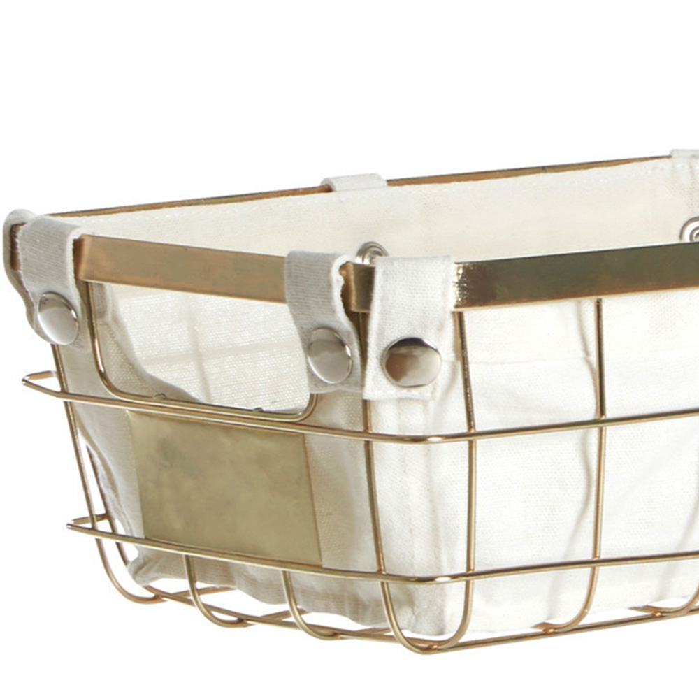 Premier Housewares Small Gold Iron Wire Storage Basket Image 2