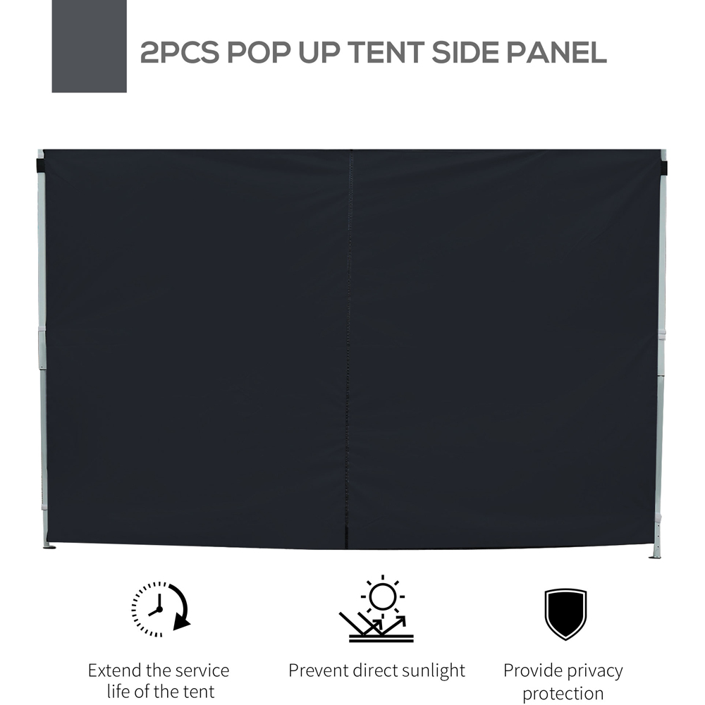 Outsunny 3m Black Gazebo Interchangeable Side Panel Image 4