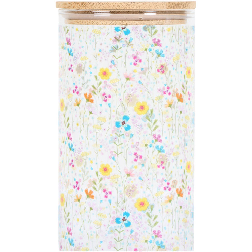 In Bloom Glass Jar with Bamboo Lid Multicolour Image 2