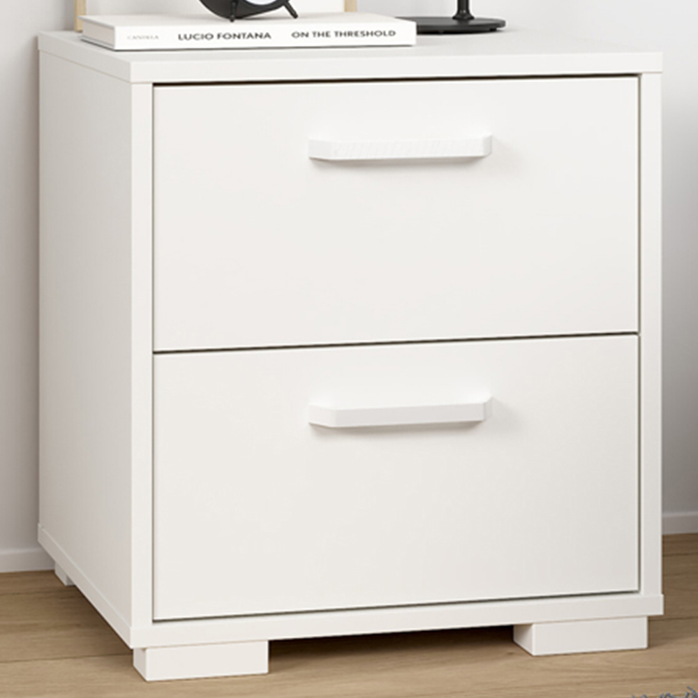 Florence Sofia 2 Drawer White Nightstand Image 1