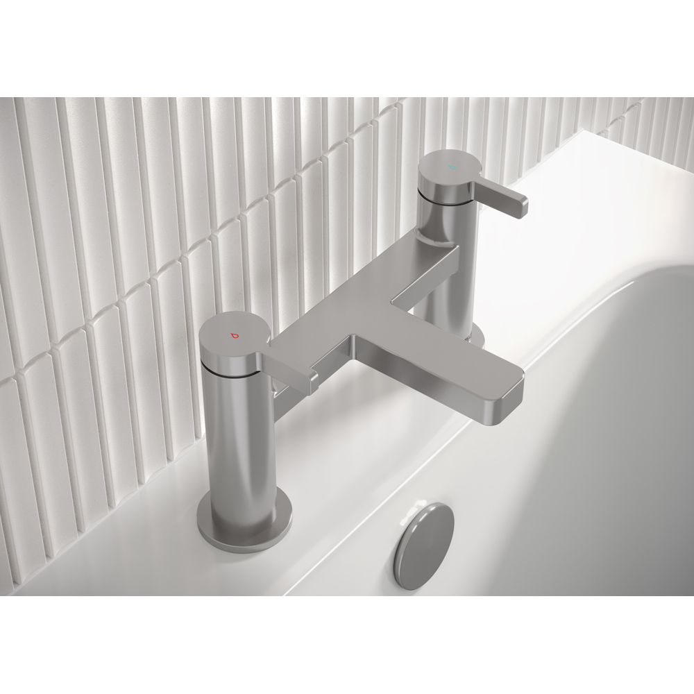 Bristan Elevar Chrome Plated Deck Mounted Bath Filler with Dual Lever Image 3