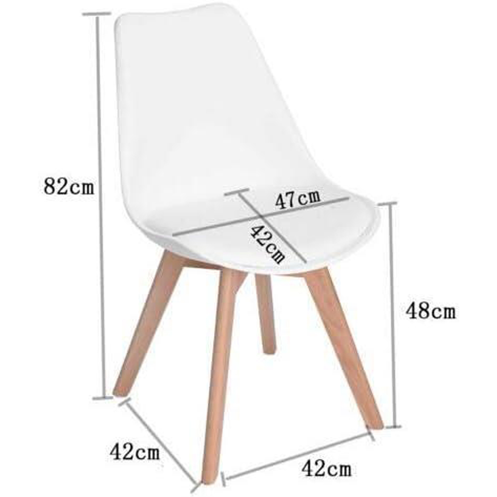 Portland 4 Seater Plastic and Leather Dining Set Oak Effect and White Image 7