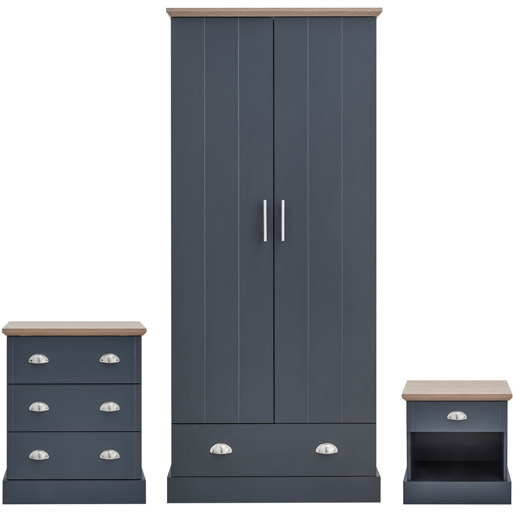 GFW Kendal Slate Blue 3 Piece Bedroom Furniture Set Image 2