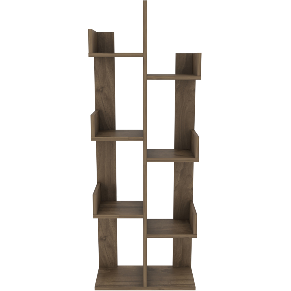 Decorotika Lui 8 Shelf Walnut Tall Tree Style Bookshelf Image 4