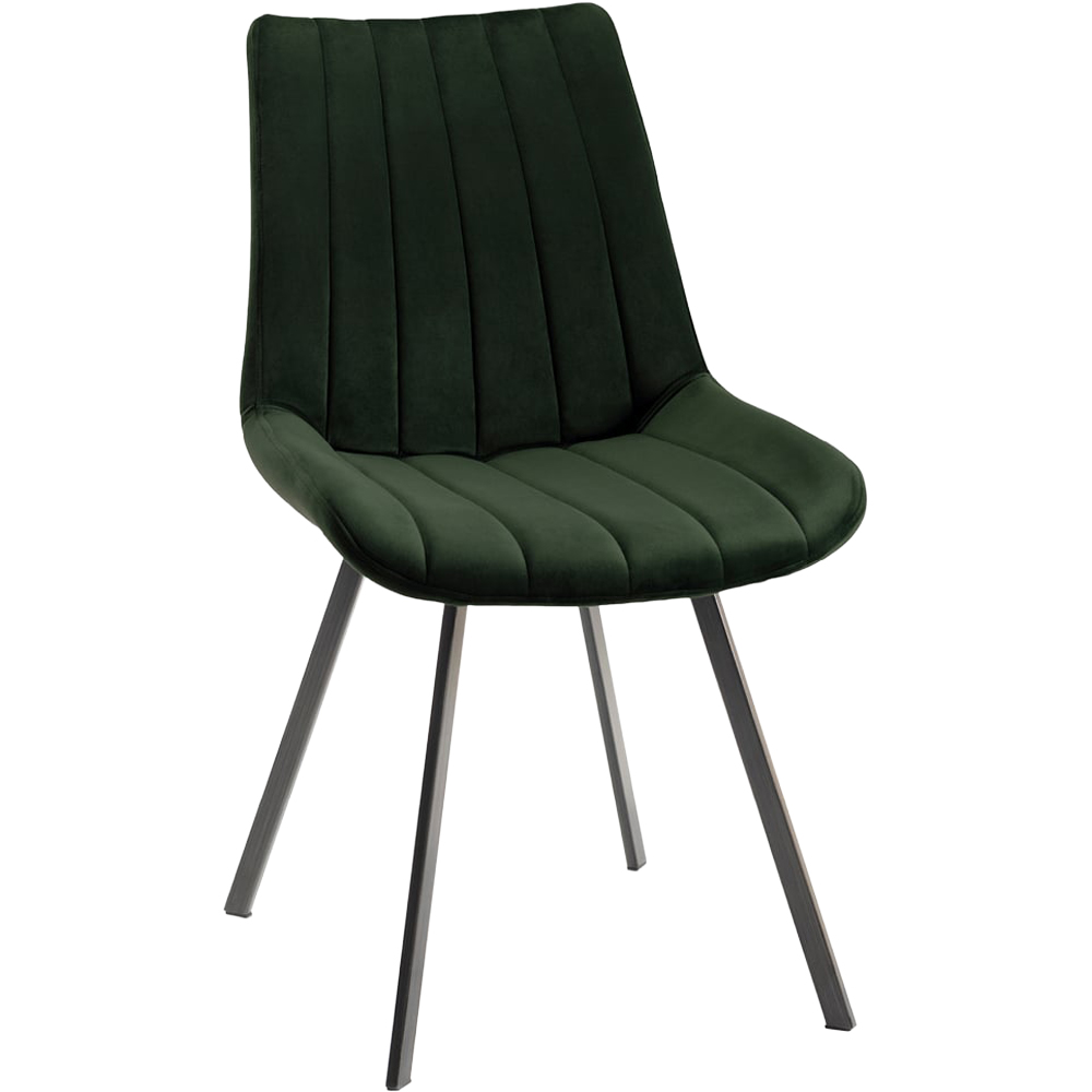 Bentley Designs Fontana Green Velvet Fabric Upholstered Chair Image 2